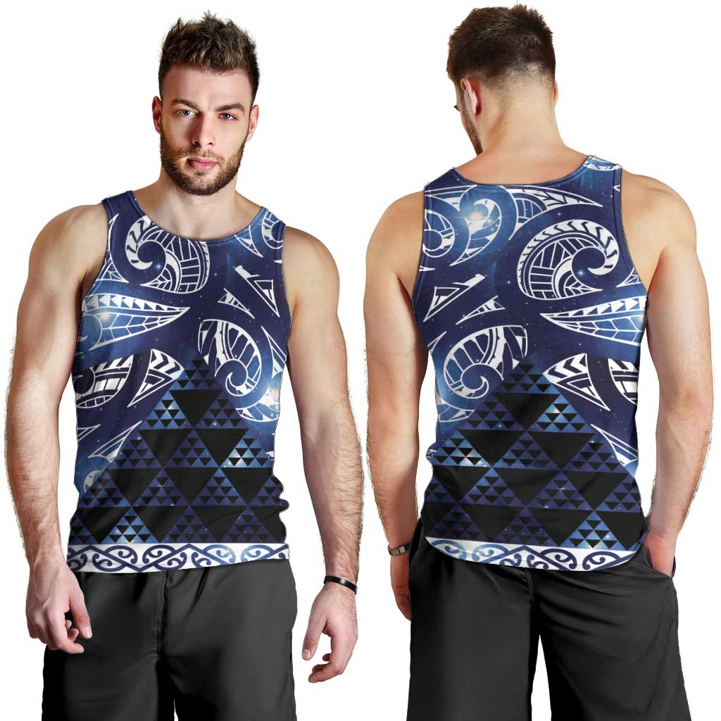 Matariki New Zealand Men Tank Top NZ Niho Taniwha Maori New Year Blue Galaxy LT14 - Polynesian Pride