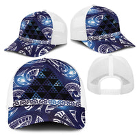 Matariki New Zealand Mesh Trucker Cap NZ Niho Taniwha Maori New Year Blue Galaxy LT14 - Polynesian Pride