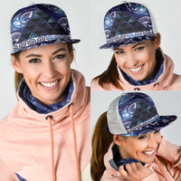 Matariki New Zealand Mesh Trucker Cap NZ Niho Taniwha Maori New Year Blue Galaxy LT14 - Polynesian Pride