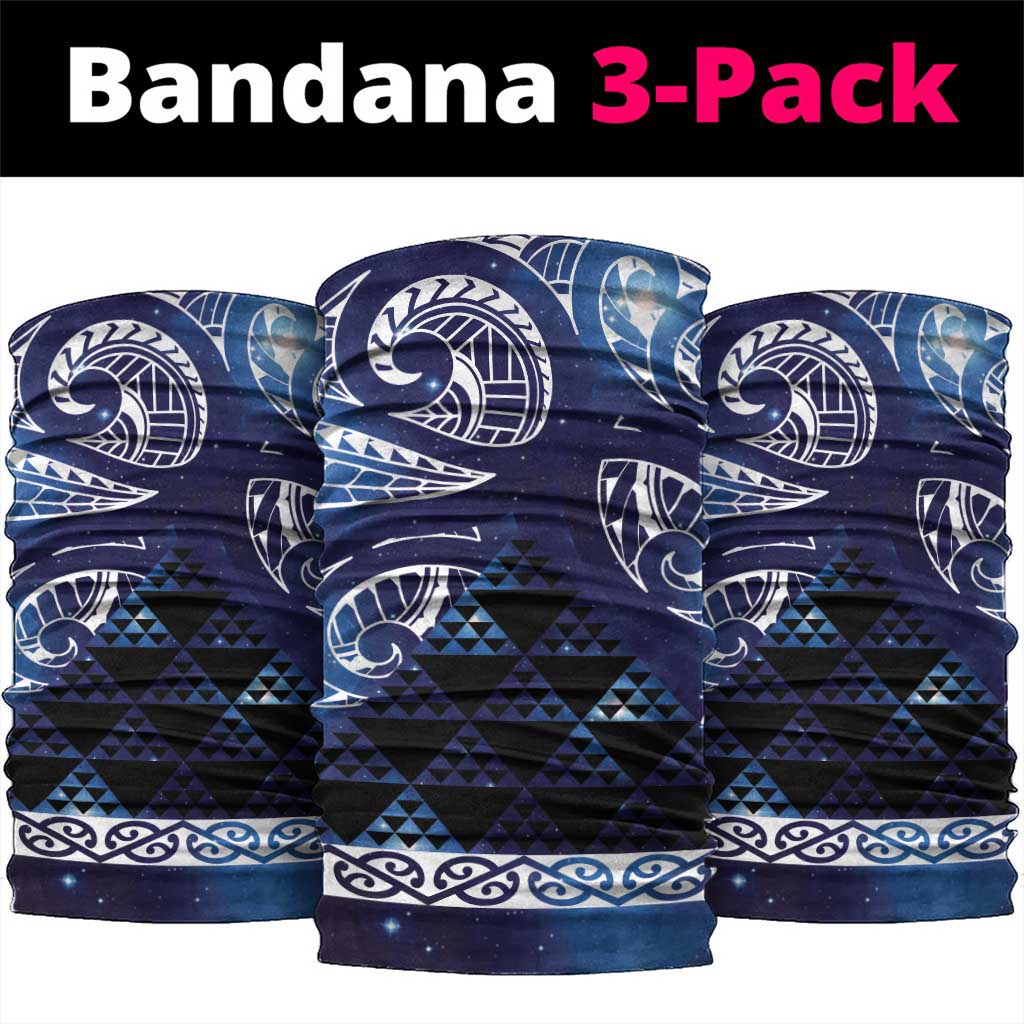 Matariki New Zealand Neck Gaiter NZ Niho Taniwha Maori New Year Blue Galaxy LT14 package One Size: 25*50cm Blue - Polynesian Pride