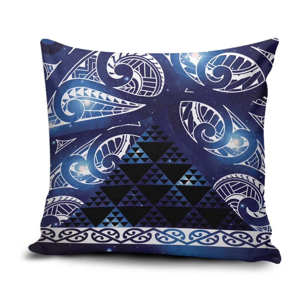 Matariki New Zealand Pillow Cover NZ Niho Taniwha Maori New Year Blue Galaxy LT14 Blue - Polynesian Pride