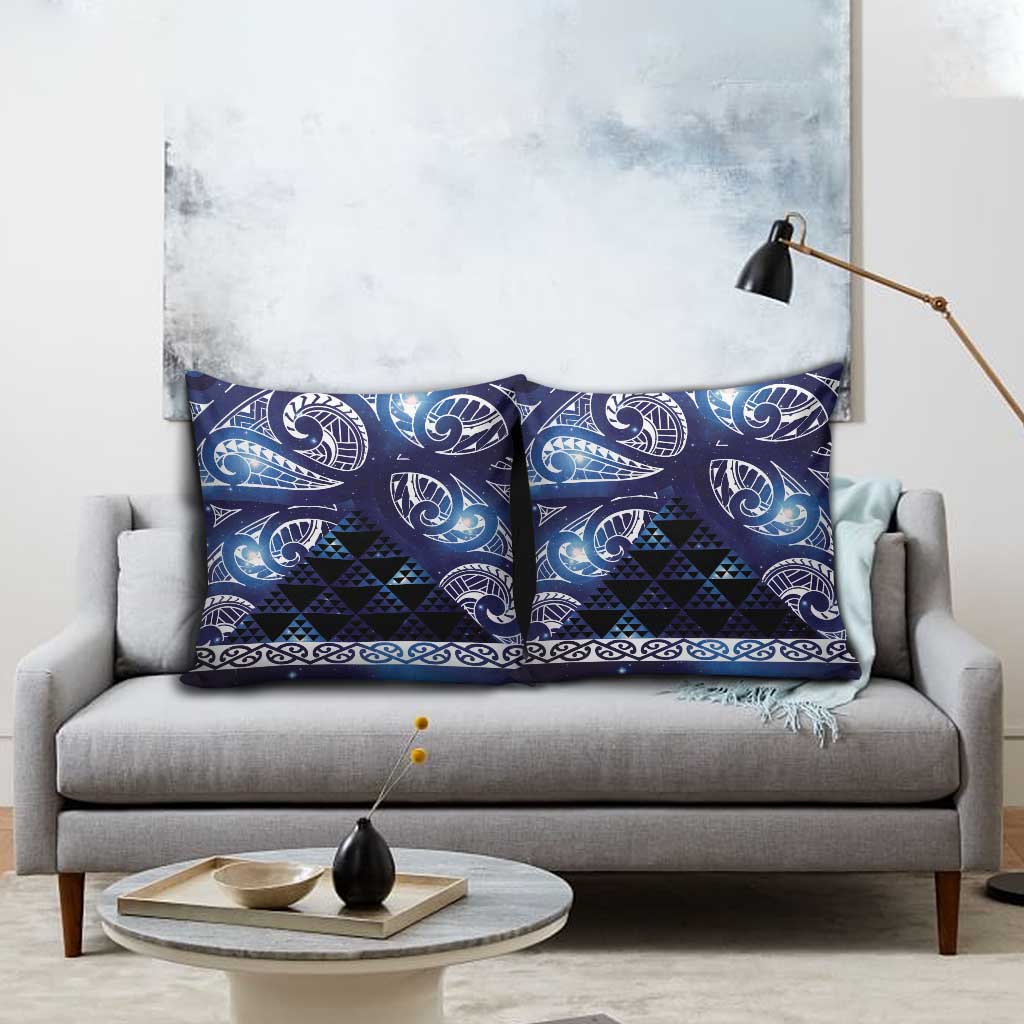 Matariki New Zealand Pillow Cover NZ Niho Taniwha Maori New Year Blue Galaxy LT14 - Polynesian Pride
