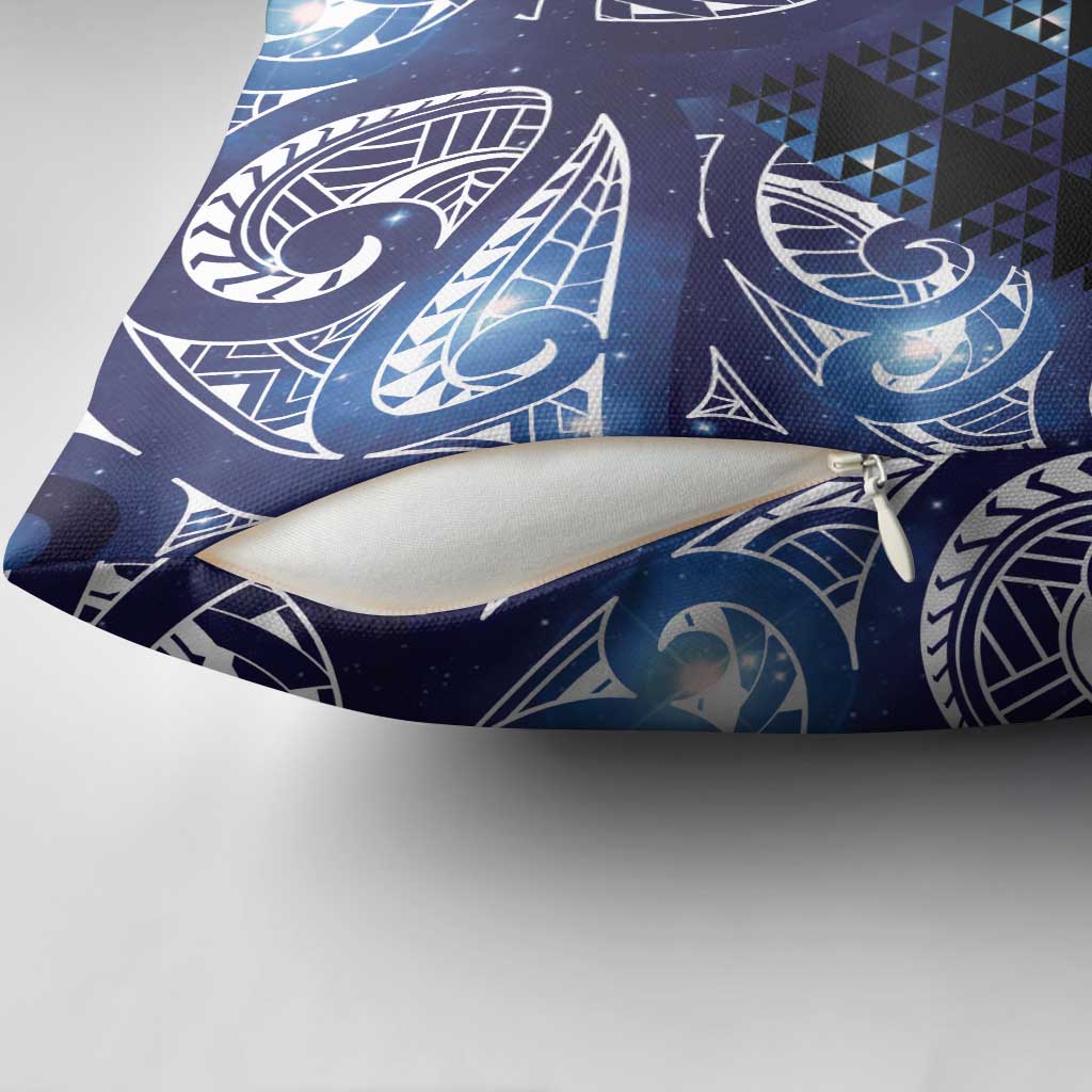 Matariki New Zealand Pillow Cover NZ Niho Taniwha Maori New Year Blue Galaxy LT14 - Polynesian Pride