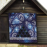 Matariki New Zealand Quilt NZ Niho Taniwha Maori New Year Blue Galaxy LT14 - Polynesian Pride