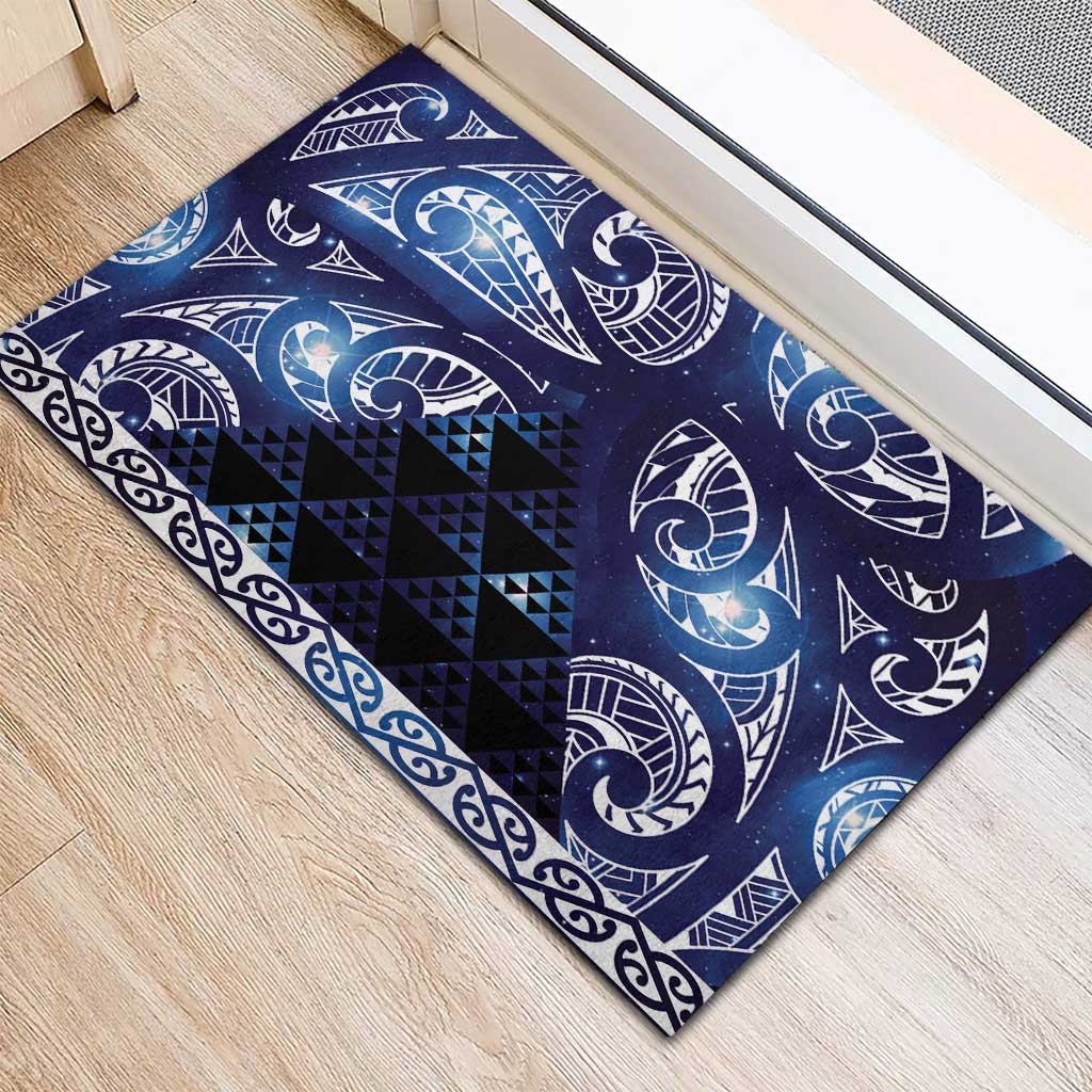 Matariki New Zealand Rubber Doormat NZ Niho Taniwha Maori New Year Blue Galaxy LT14 - Polynesian Pride
