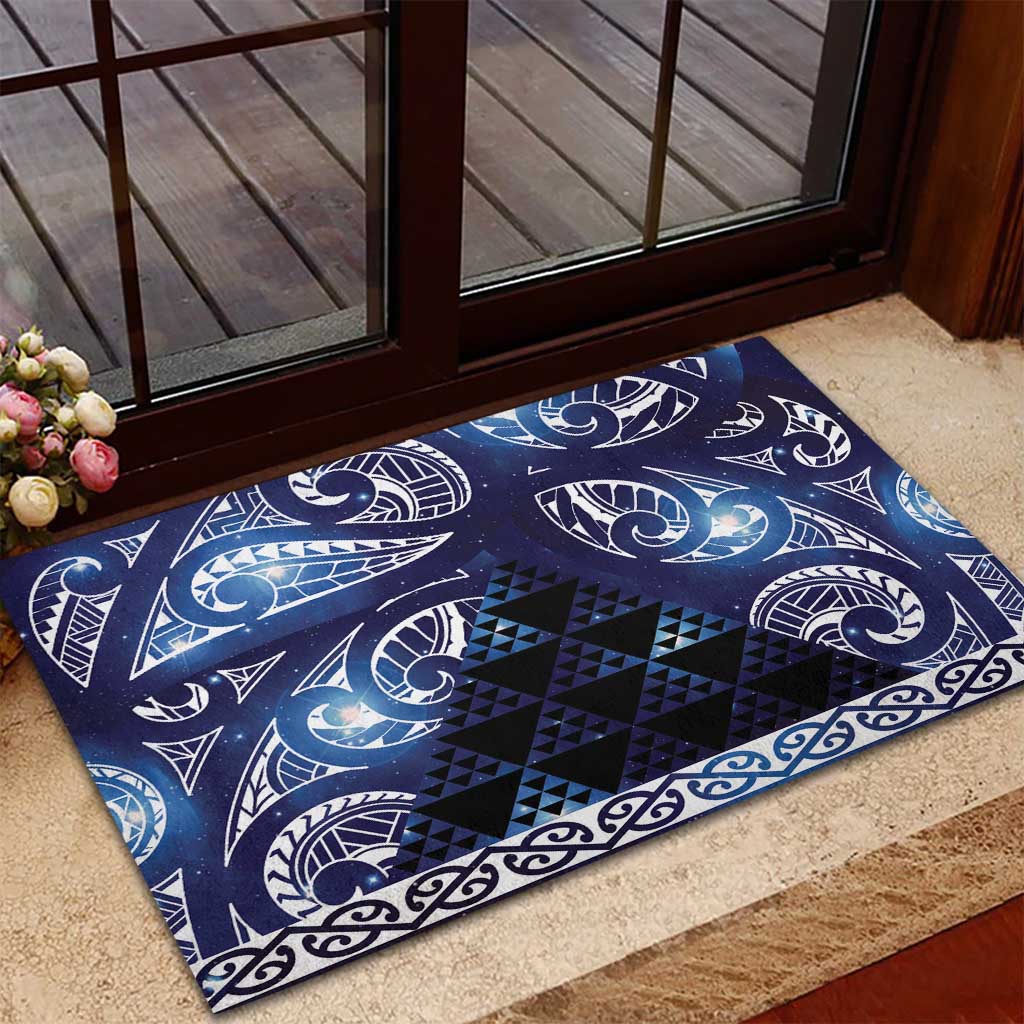 Matariki New Zealand Rubber Doormat NZ Niho Taniwha Maori New Year Blue Galaxy LT14 - Polynesian Pride
