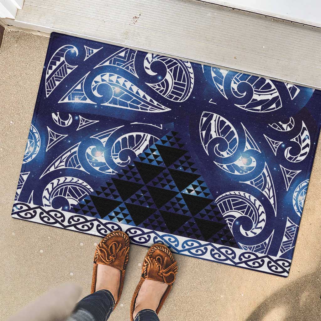 Matariki New Zealand Rubber Doormat NZ Niho Taniwha Maori New Year Blue Galaxy LT14 - Polynesian Pride