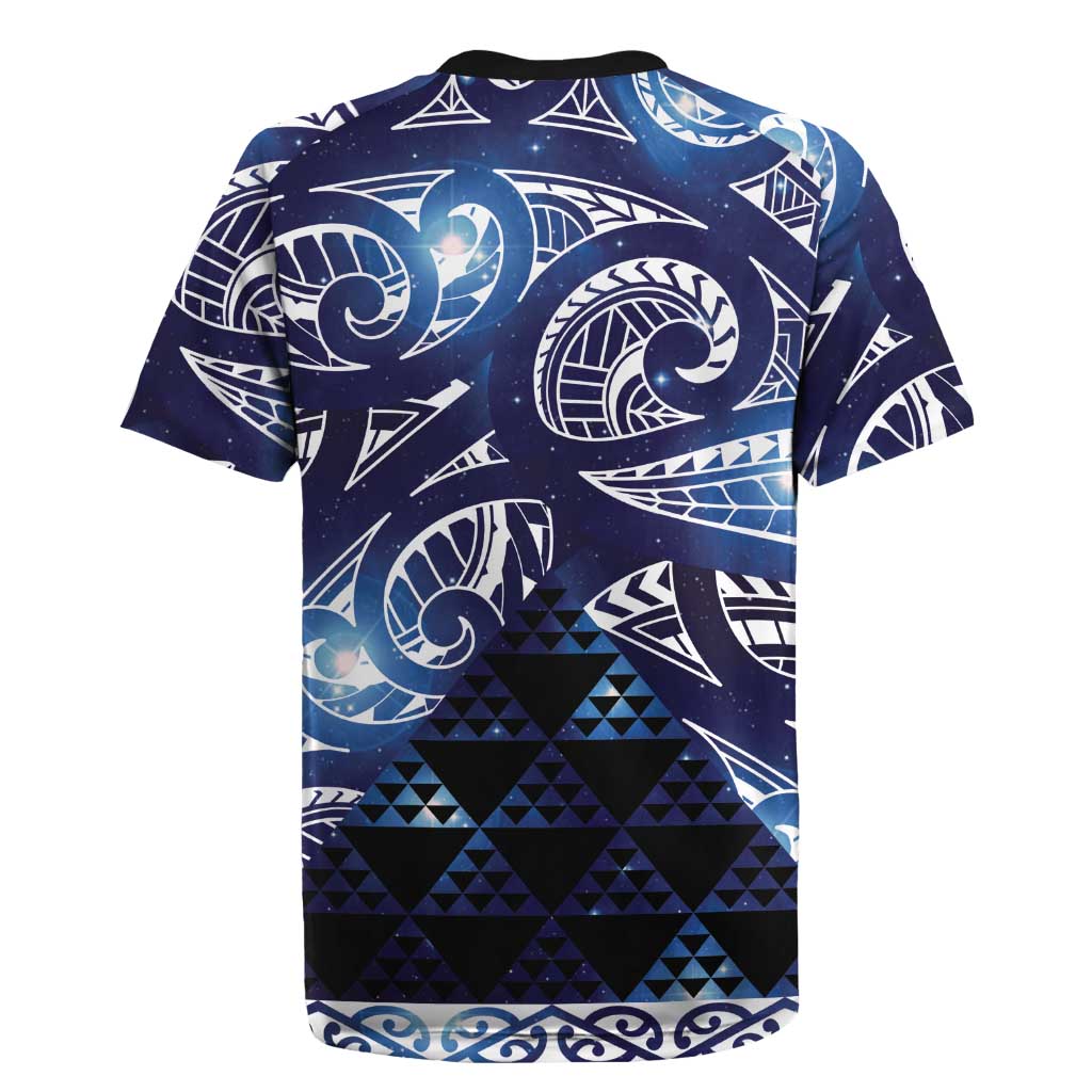 Matariki New Zealand Rugby Jersey NZ Niho Taniwha Maori New Year Blue Galaxy LT14 - Polynesian Pride