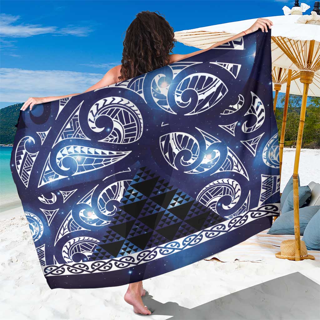 Matariki New Zealand Sarong NZ Niho Taniwha Maori New Year Blue Galaxy LT14 One Size 44 x 66 inches Blue - Polynesian Pride