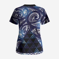 Matariki New Zealand Scrub Top NZ Niho Taniwha Maori New Year Blue Galaxy LT14 - Polynesian Pride