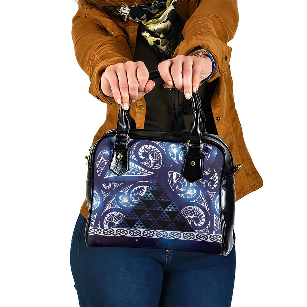 Matariki New Zealand Shoulder Handbag NZ Niho Taniwha Maori New Year Blue Galaxy LT14 One Size Blue - Polynesian Pride