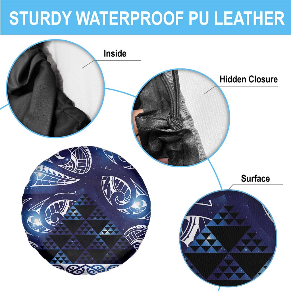 Matariki New Zealand Spare Tire Cover NZ Niho Taniwha Maori New Year Blue Galaxy LT14 - Polynesian Pride