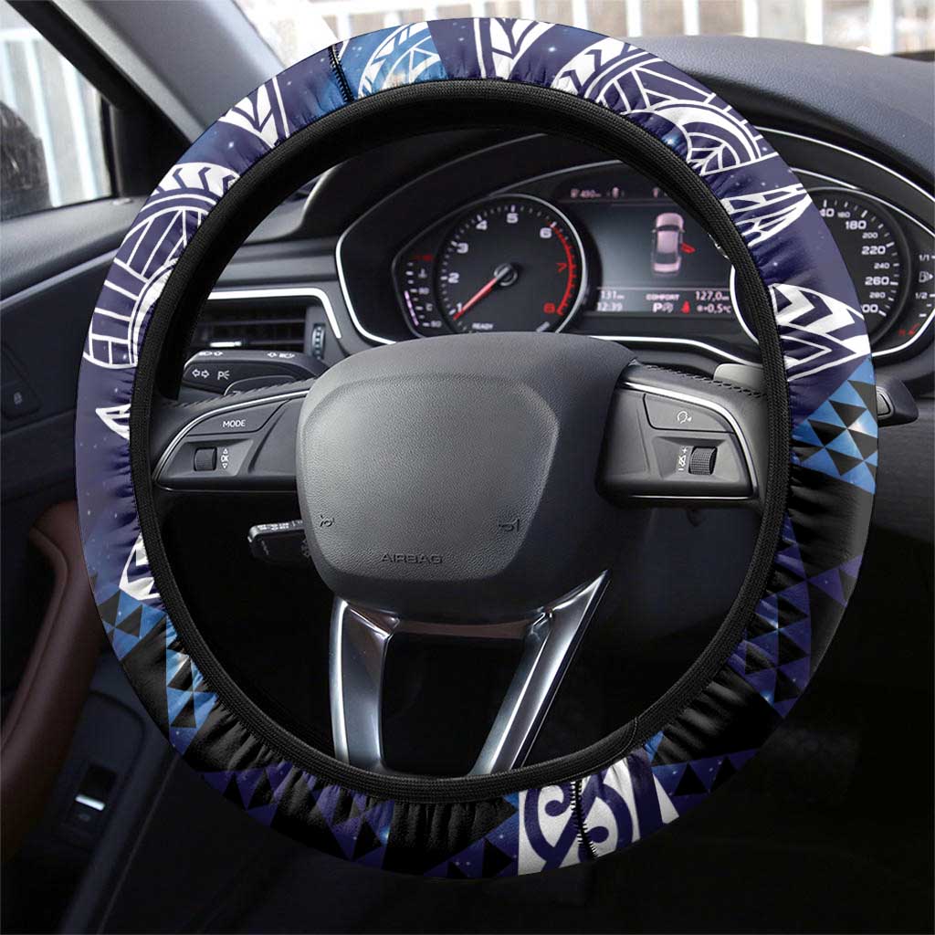 Matariki New Zealand Steering Wheel Cover NZ Niho Taniwha Maori New Year Blue Galaxy LT14 - Polynesian Pride