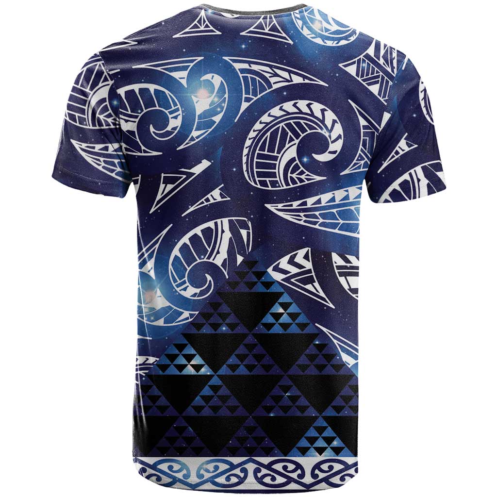 Matariki New Zealand T Shirt NZ Niho Taniwha Maori New Year Blue Galaxy LT14 - Polynesian Pride
