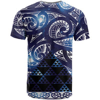 Matariki New Zealand T Shirt NZ Niho Taniwha Maori New Year Blue Galaxy LT14 - Polynesian Pride