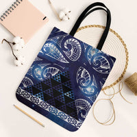 Matariki New Zealand Tote Bag NZ Niho Taniwha Maori New Year Blue Galaxy LT14 Black Strap One Size Blue - Polynesian Pride