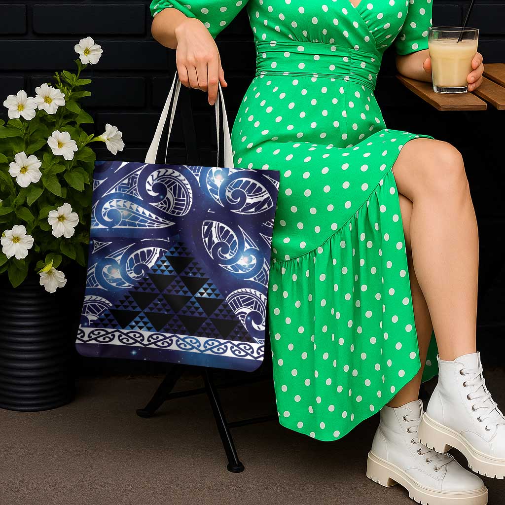 Matariki New Zealand Tote Bag NZ Niho Taniwha Maori New Year Blue Galaxy LT14 - Polynesian Pride