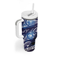 Matariki New Zealand Tumbler With Handle NZ Niho Taniwha Maori New Year Blue Galaxy LT14 - Polynesian Pride