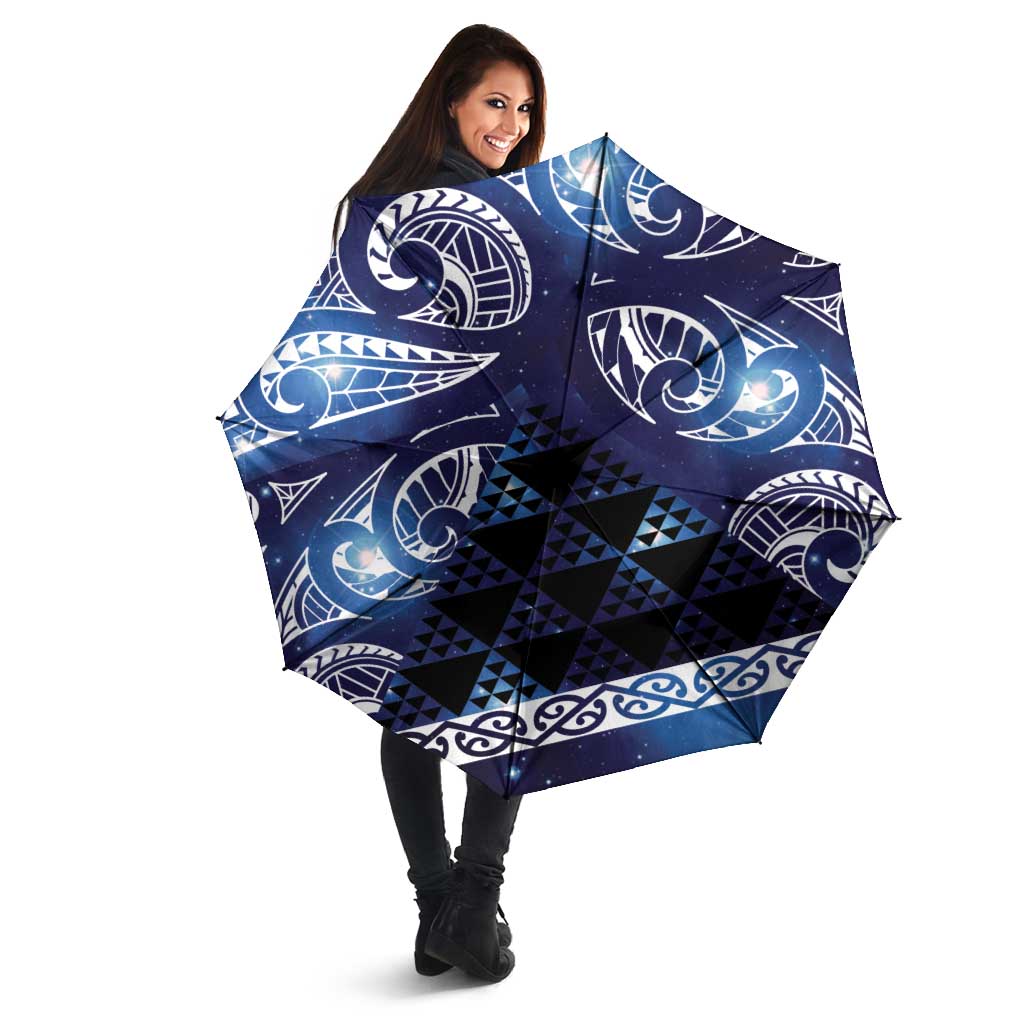 Matariki New Zealand Umbrella NZ Niho Taniwha Maori New Year Blue Galaxy LT14 - Polynesian Pride