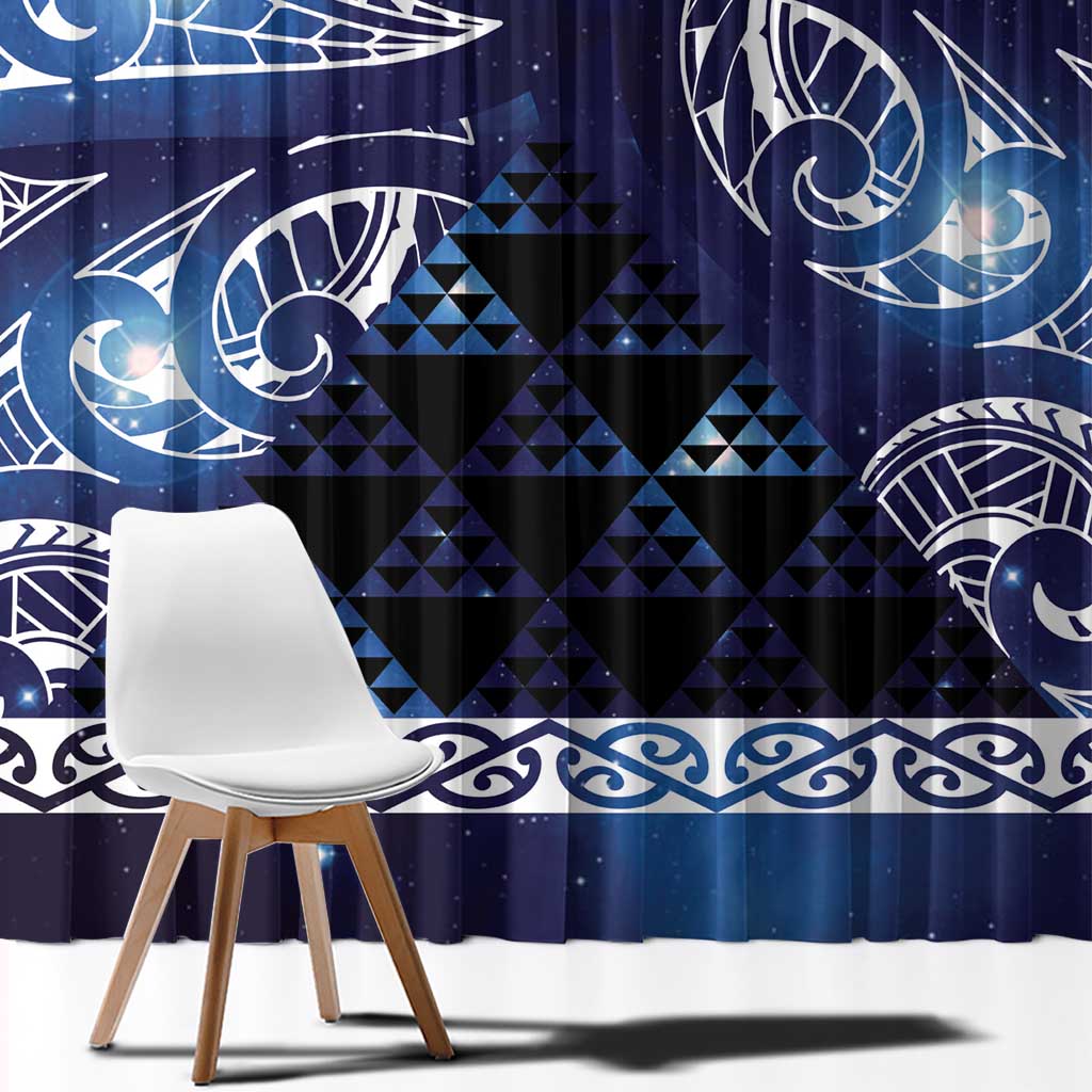 Matariki New Zealand Window Curtain NZ Niho Taniwha Maori New Year Blue Galaxy LT14 - Polynesian Pride