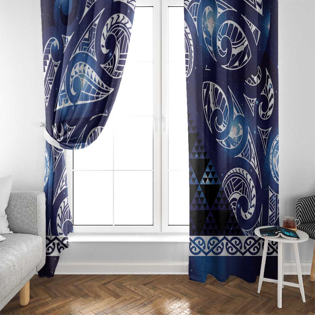 Matariki New Zealand Window Curtain NZ Niho Taniwha Maori New Year Blue Galaxy LT14 - Polynesian Pride
