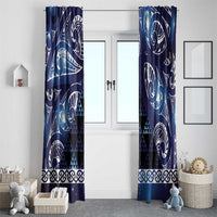 Matariki New Zealand Window Curtain NZ Niho Taniwha Maori New Year Blue Galaxy LT14 - Polynesian Pride