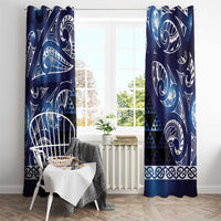 Matariki New Zealand Window Curtain NZ Niho Taniwha Maori New Year Blue Galaxy LT14 - Polynesian Pride