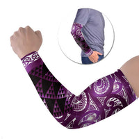 Matariki New Zealand Arm Sleeves NZ Niho Taniwha Maori New Year Purple Galaxy LT14 Set of 2 Purple - Polynesian Pride