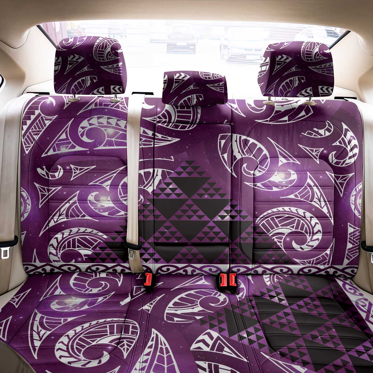 Matariki New Zealand Back Car Seat Cover NZ Niho Taniwha Maori New Year Purple Galaxy