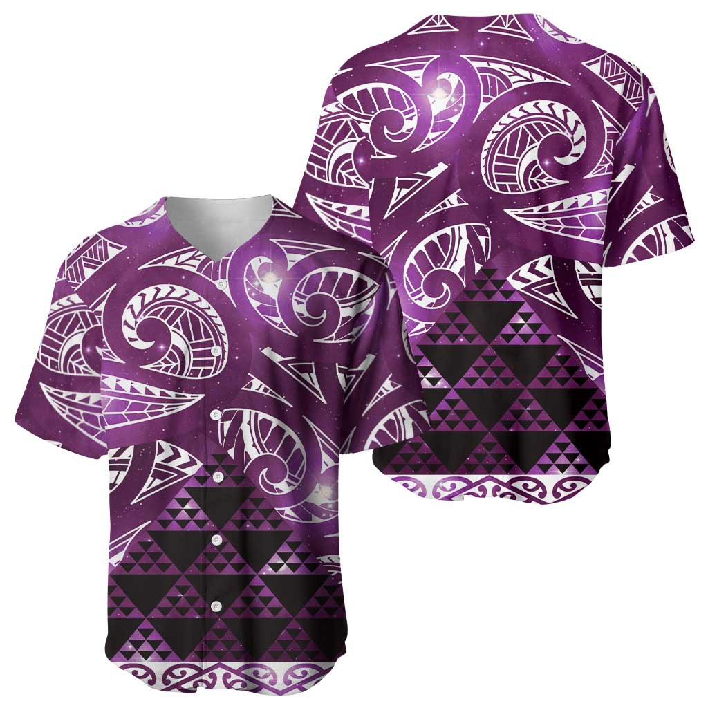Matariki New Zealand Baseball Jersey NZ Niho Taniwha Maori New Year Purple Galaxy LT14 - Polynesian Pride