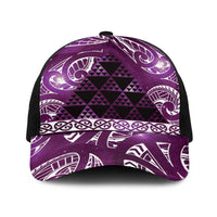 Matariki New Zealand Baseball Net Cap NZ Niho Taniwha Maori New Year Purple Galaxy LT14 One Size Black Purple - Polynesian Pride