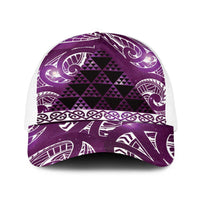Matariki New Zealand Baseball Net Cap NZ Niho Taniwha Maori New Year Purple Galaxy LT14 One Size White Purple - Polynesian Pride