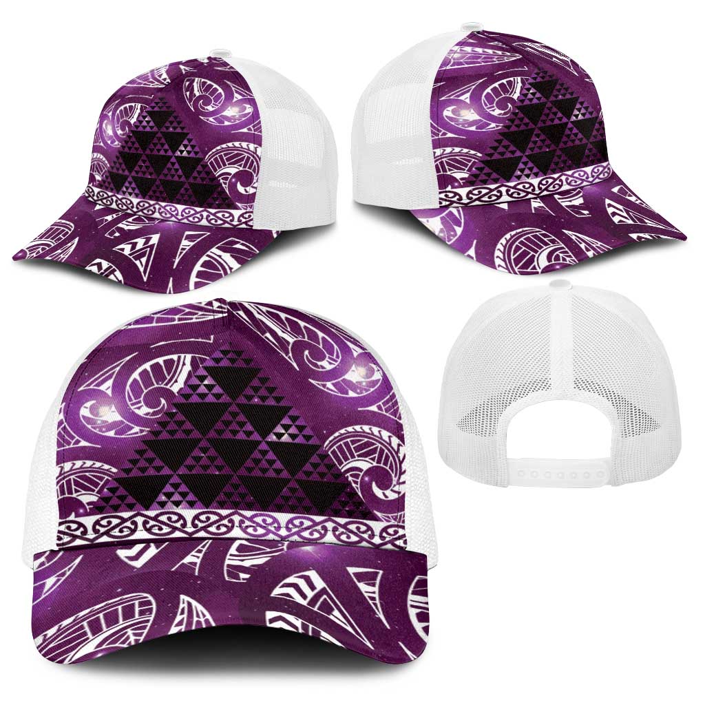 Matariki New Zealand Baseball Net Cap NZ Niho Taniwha Maori New Year Purple Galaxy LT14 - Polynesian Pride