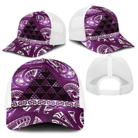 Matariki New Zealand Baseball Net Cap NZ Niho Taniwha Maori New Year Purple Galaxy LT14 - Polynesian Pride