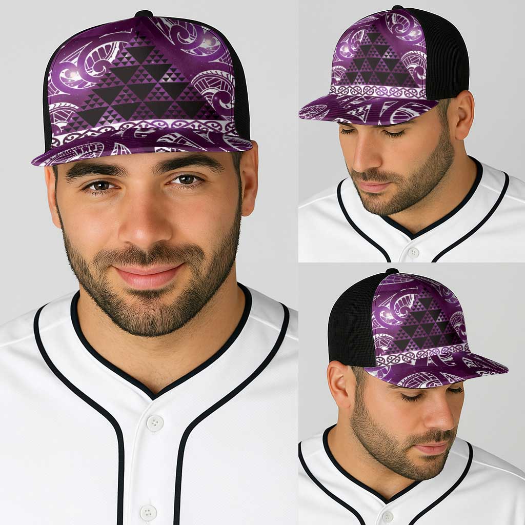 Matariki New Zealand Baseball Net Cap NZ Niho Taniwha Maori New Year Purple Galaxy LT14 - Polynesian Pride
