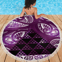 Matariki New Zealand Beach Blanket NZ Niho Taniwha Maori New Year Purple Galaxy LT14 - Polynesian Pride