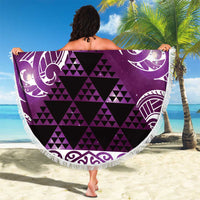 Matariki New Zealand Beach Blanket NZ Niho Taniwha Maori New Year Purple Galaxy LT14 - Polynesian Pride