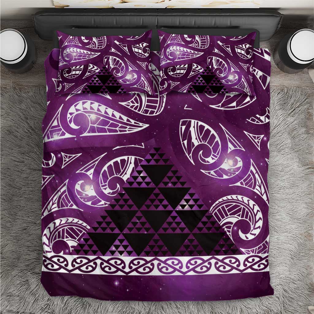 Matariki New Zealand Bedding Set NZ Niho Taniwha Maori New Year Purple Galaxy LT14 Purple - Polynesian Pride