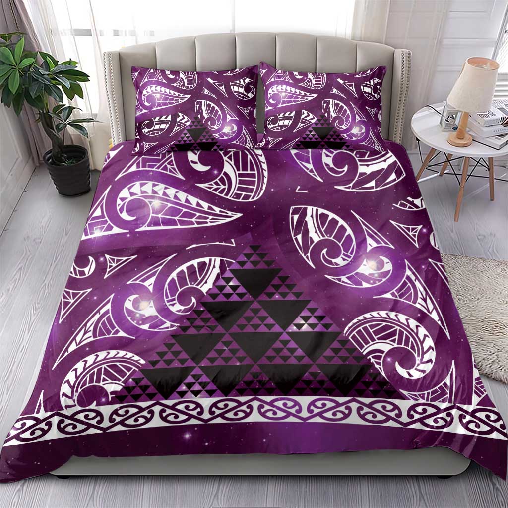 Matariki New Zealand Bedding Set NZ Niho Taniwha Maori New Year Purple Galaxy LT14 - Polynesian Pride