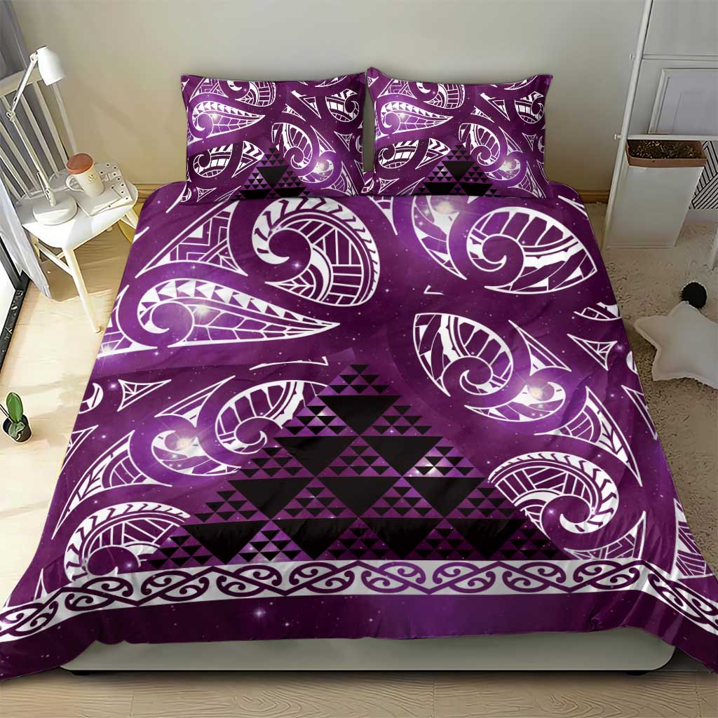 Matariki New Zealand Bedding Set NZ Niho Taniwha Maori New Year Purple Galaxy LT14 - Polynesian Pride