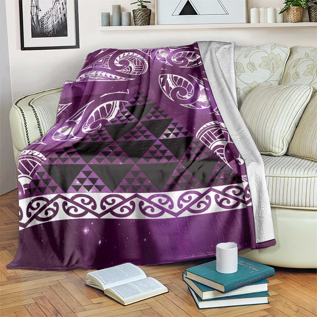 Matariki New Zealand Blanket NZ Niho Taniwha Maori New Year Purple Galaxy LT14 Purple - Polynesian Pride