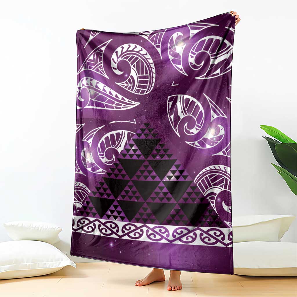 Matariki New Zealand Blanket NZ Niho Taniwha Maori New Year Purple Galaxy LT14 - Polynesian Pride