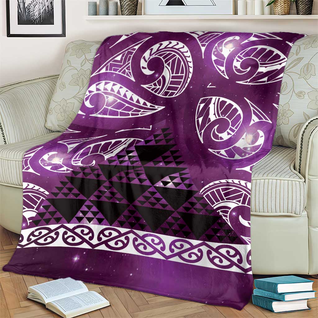 Matariki New Zealand Blanket NZ Niho Taniwha Maori New Year Purple Galaxy LT14 - Polynesian Pride