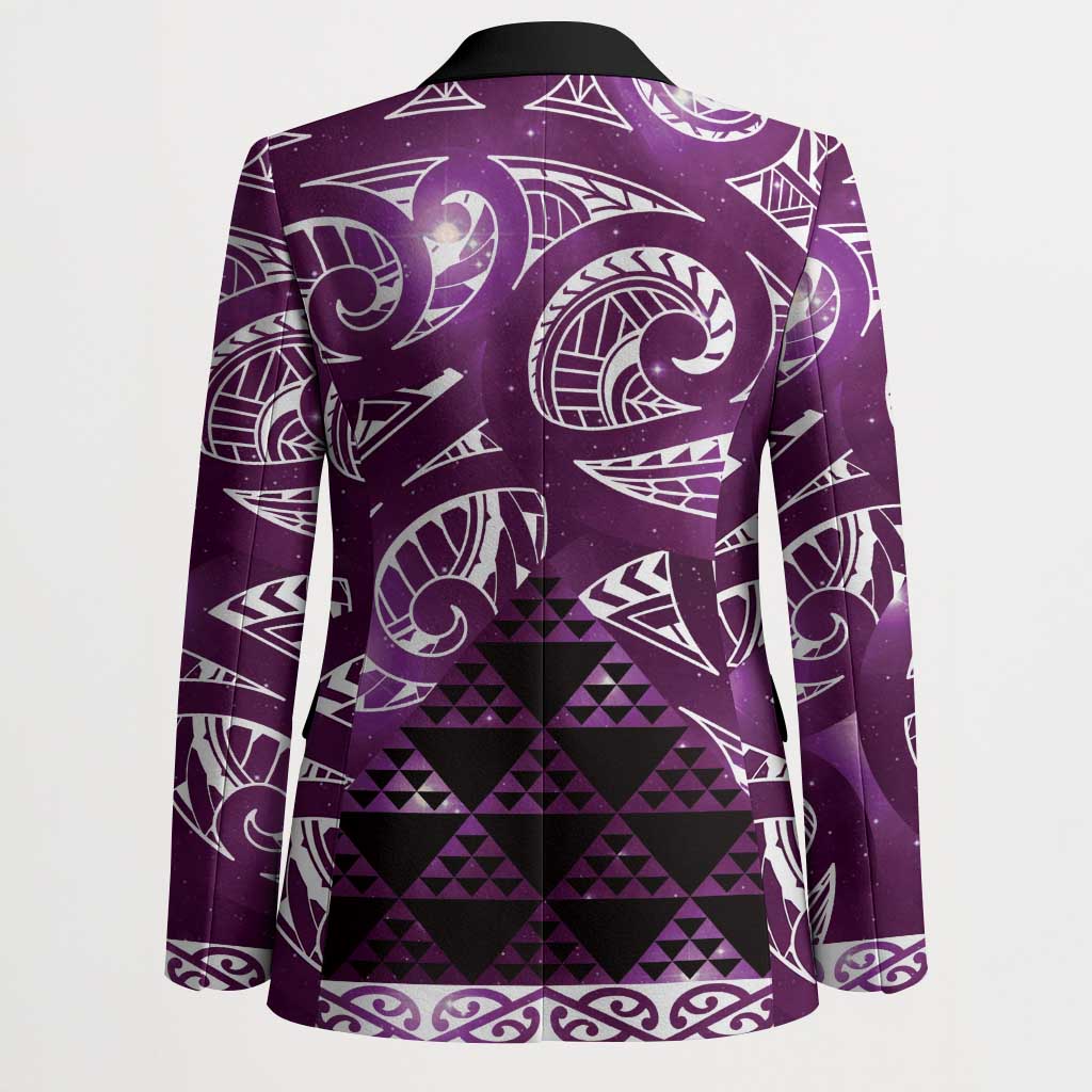 Matariki New Zealand Blazer NZ Niho Taniwha Maori New Year Purple Galaxy LT14 - Polynesian Pride