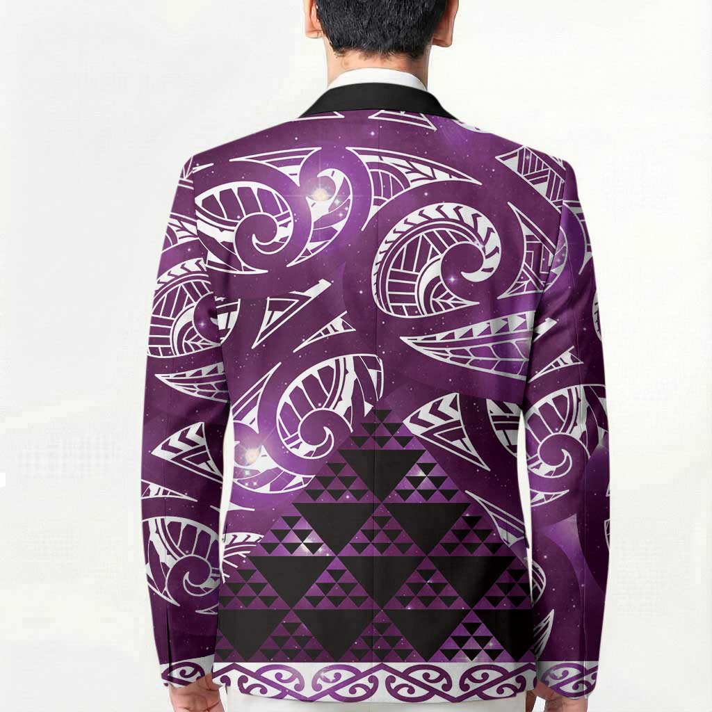 Matariki New Zealand Blazer NZ Niho Taniwha Maori New Year Purple Galaxy LT14 - Polynesian Pride