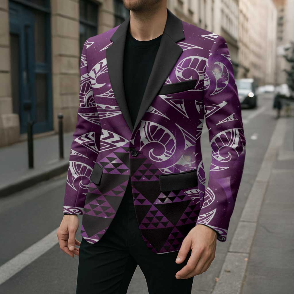Matariki New Zealand Blazer NZ Niho Taniwha Maori New Year Purple Galaxy LT14 - Polynesian Pride