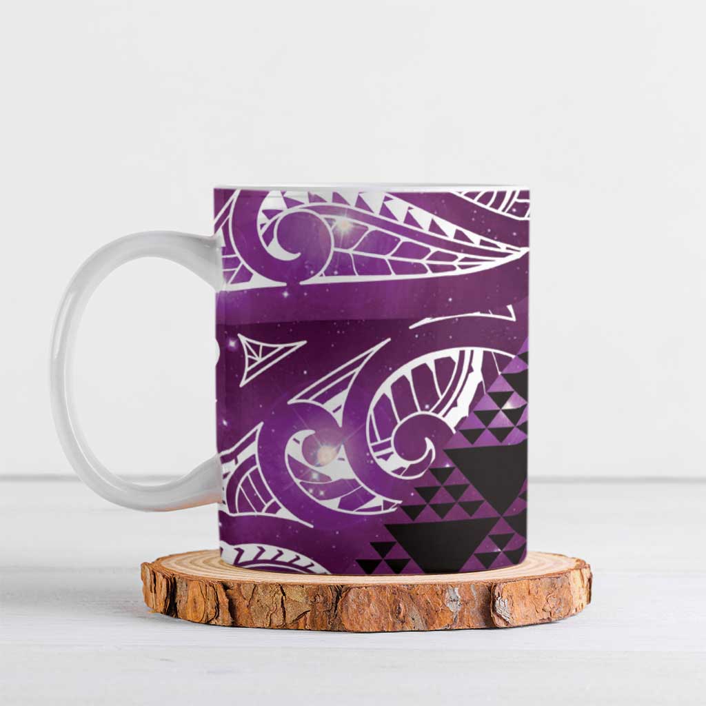 Matariki New Zealand Ceramic Mug NZ Niho Taniwha Maori New Year Purple Galaxy