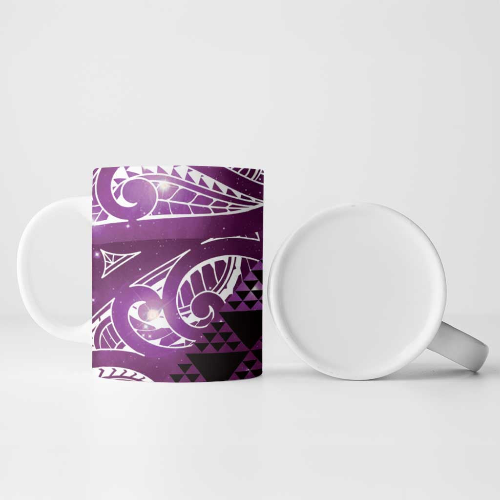 Matariki New Zealand Ceramic Mug NZ Niho Taniwha Maori New Year Purple Galaxy LT14 - Polynesian Pride