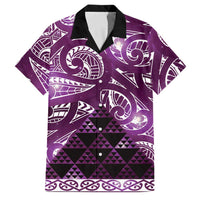 Matariki New Zealand Family Matching Long Sleeve Bodycon Dress and Hawaiian Shirt NZ Niho Taniwha Maori New Year Purple Galaxy