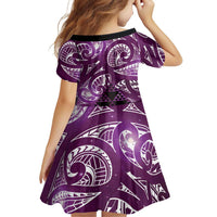 Matariki New Zealand Family Matching Off The Shoulder Long Sleeve Dress and Hawaiian Shirt NZ Niho Taniwha Maori New Year Purple Galaxy